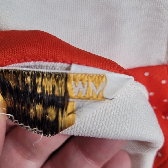 VTG 50's/60's Red/White Micro Dot Rockabilly Pinup Retro Midi Dress Women's M - Picture 11 of 14